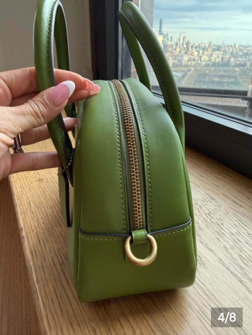 COACH Borough Bowling Bag - Dark Lime - Picture 4 of 7